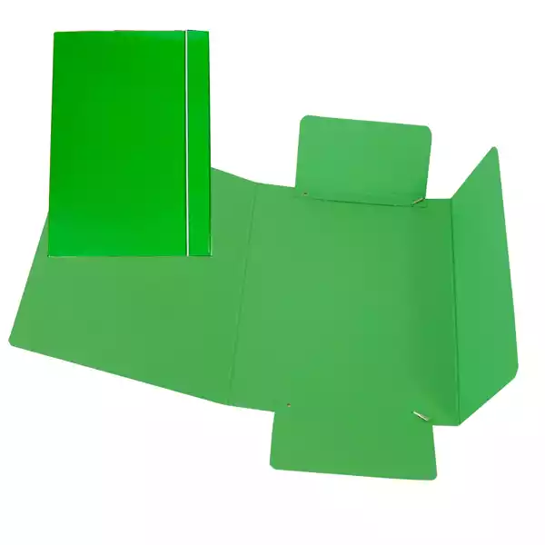 Cartellina con elastico cartone plastificato 3 lembi 17x25cm verde Cartotecnica del Garda