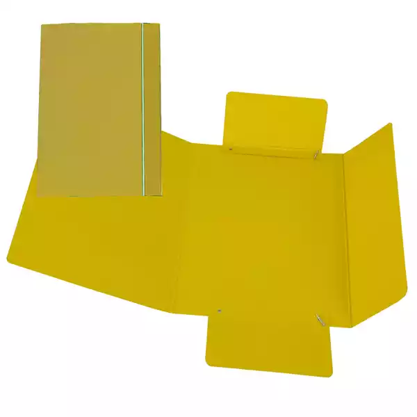 Cartellina con elastico cartone plastificato 3 lembi 17x25cm giallo Cartotecnica del Garda
