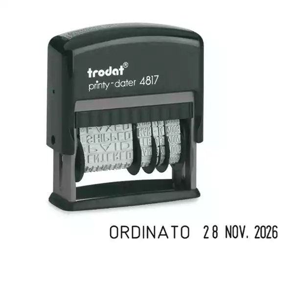 Timbro Printy Dater Eco 4817 Datario + Polinomio 3,8mm autoinchiostrante Trodat