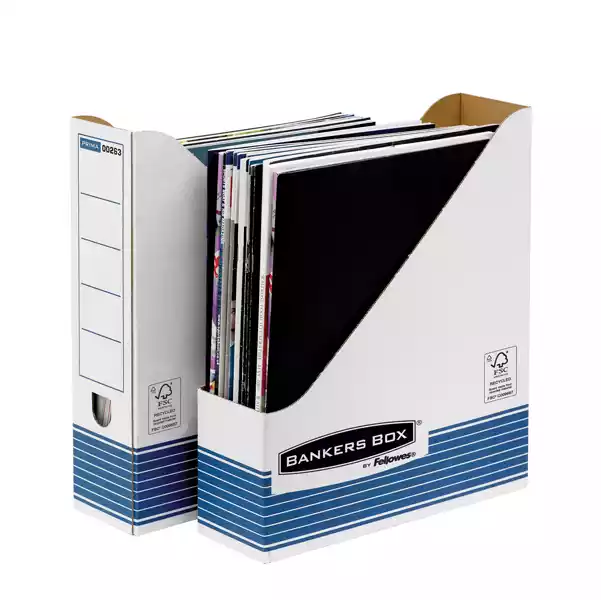 Portariviste Bankers Box System 7,8x31,1x25,8cm bianco blu Fellowes