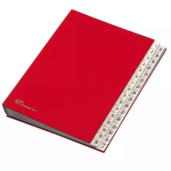 Classificatore numerico 1 31 643D 24x34cm rosso Fraschini