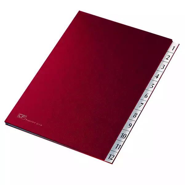 Classificatore numerico 1 12 24x34cm rosso Fraschini