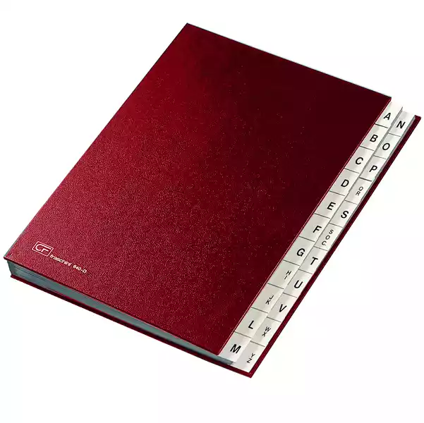 Classificatore alfabetico A Z 640D 24x34cm rosso Fraschini