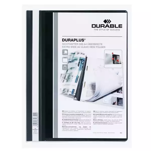 Cartellina ad aghi Duraplus copertina personalizzabile 21x29,7cm nero Durable