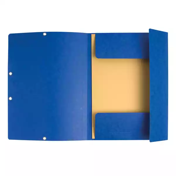 Cartellina con elastico cartoncino lustrE' 3 lembi 400gr 24x32cm blu Exacompta