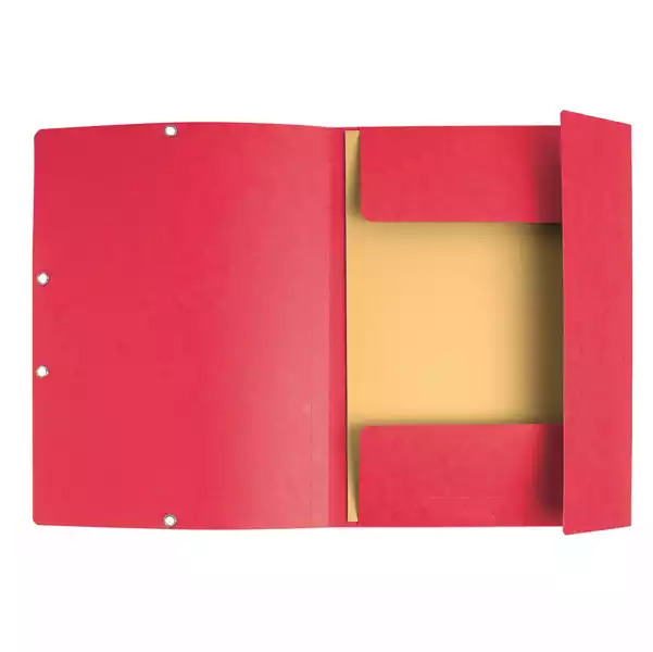 Cartellina con elastico cartoncino lustrE' 3 lembi 400gr 24x32cm rosso Exacompta
