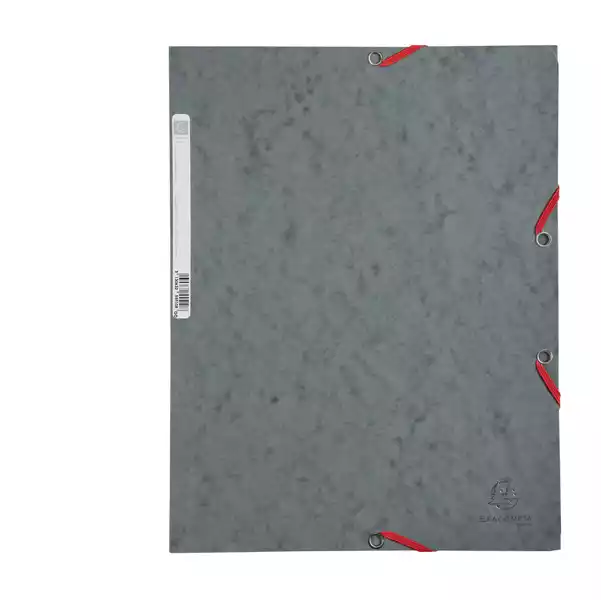 Cartellina con elastico cartoncino lustrE' 3 lembi 400gr 24x32cm grigio Exacompta