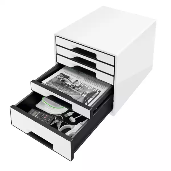 Cassettiera Drawer Cabinet Cube 5 28,7x27x36,3cm bianco Leitz