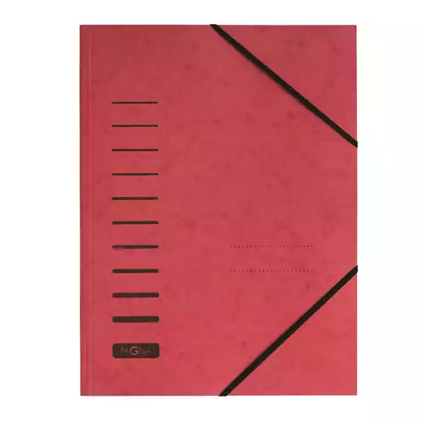 Cartella con elastico in cartoncino A4 rosso Pagna