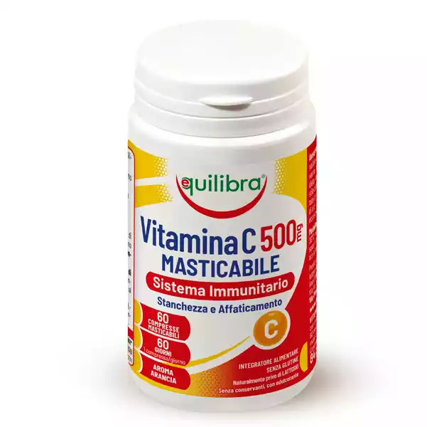 Integratore masticabile Vitamina C 500MG sistema immunitario 60 compresse (1,4gr cad.) Equilibra