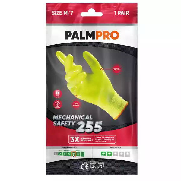 Guanti mechanical Safety Palmpro 255 taglia XL giallo fluo Icoguanti