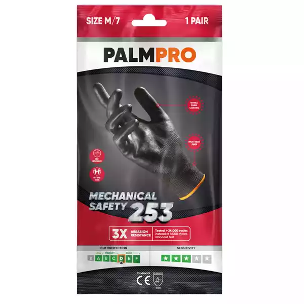 Guanti mechanical Safety Palmpro 253 taglia XL nero Icoguanti