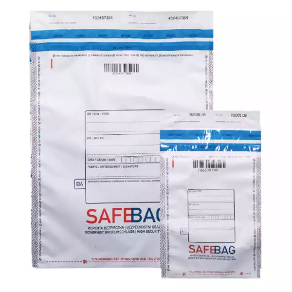 Sacchetti di sicurezza Safe Bag per corrieri B5 18,6x25,5 + 4cm bianco Bong Packaging conf. 100 pezzi