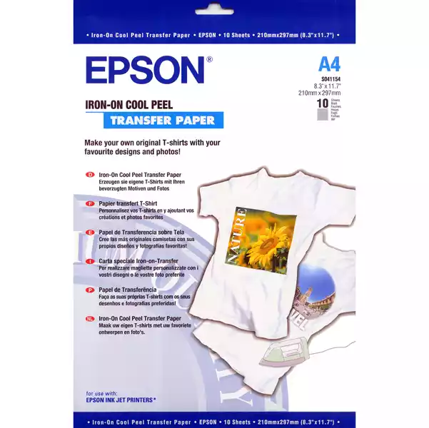 Epson Iron on Transfer Paper A4 10 Fogli C13S041154