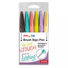 Pennarello Brush Trendy Sign Pen colori assortiti  conf. 6 pezzi