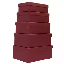 Set scatole regalo dimensioni assortite fantasia Burgundy conf. 5...
