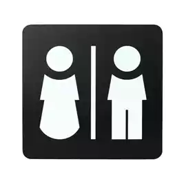 Pittogramma adesivo toilette uomo donna 16x16cm PVC nero bianco 