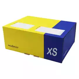 Scatola automontante per ecommerce PICKPost XS 34x24x6cm giallo blu 