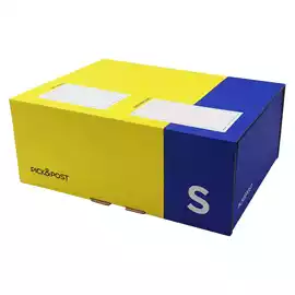 Scatola automontante per ecommerce PICKPost S 26x19x10cm giallo blu 