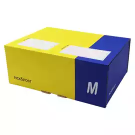 Scatola automontante per ecommerce PICKPost M 36x24x12cm giallo blu 