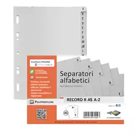 Separatore alfabetico A Z Record R PPL 15x21cm A5 grigio  