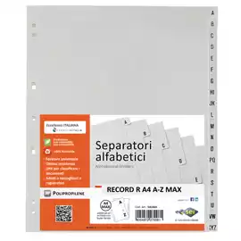 Separatore alfabetico A Z Record R PPL 21x29,7cm A4 grigio  