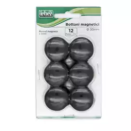 Bottoni magnetici diametro 3cm nero  conf. 12 pezzi