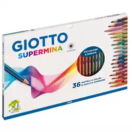 Pastello Supermina mina 3,8mm colori assortiti Giotto astuccio 36 pezzi