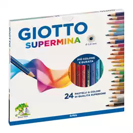 Pastello Supermina mina 3,8mm colori assortiti Giotto astuccio 24 pezzi