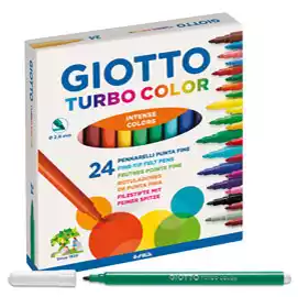 Pennarelli Turbo Color punta D2,8mm colori assortiti Giotto astuccio 24 pezzi
