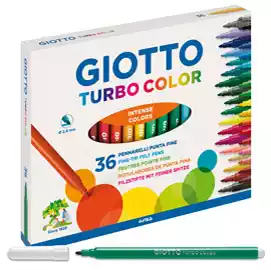 Pennarelli Turbo Color punta D2,8mm colori assortiti Giotto astuccio 36 pezzi