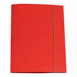 Cartellina con elastico cartone plastificato 3 lembi 25x34cm rosso...