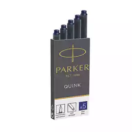 Cartucce standard inchiostro Quink lunghezza 75mm blu Parker scatola 5 pezzi
