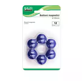 Bottoni magnetici diametro 2cm blu  blister 12 pezzi