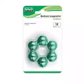 Bottoni magnetici diametro 2cm verde  blister 12 pezzi