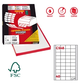 Scatola da 100 fogli di etichette in carta adesiva permanente in formato 21x29,7cm adatti per fotocopiatrici, stampanti