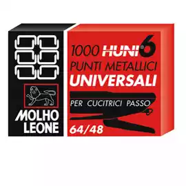 Punti universali 6 4 metallo Molho Leone conf. 1000 pezzi