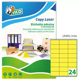 Etichette adesive LP4F in carta con margini permanenti 70x36mm 24 et...