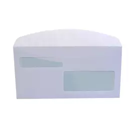 Busta bianca con doppia finestra: finestra mittente alto sx 22x90mm, finestra destinatario basso dx 45x115mm ideale per