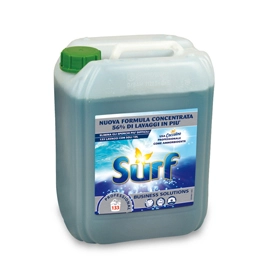 Surf liquido lavatrice detersivo professionale in tanica da 10 litri. garantisce eccellenti risultati in ogni