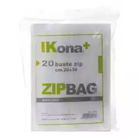 20 sacchetti zip 30x45cm in plastica 