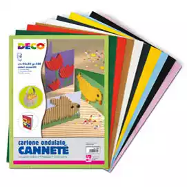 Cartoncino ondulato CannetE' 2200 25x35cm colori assortiti DECO conf. 10 fogli