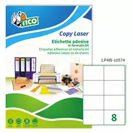 Etichette adesive LP4W in carta laser permanenti 105x74mm 8 et fg 100...