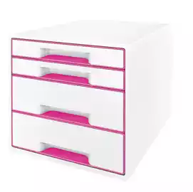 Cassettiera Cube 28,7x27x36,3cm 4 cassetti bianco rosa 