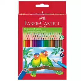 Matite colorate Eco triangolari diametro mina 3mm con temperino colori assortiti Faber Castell...