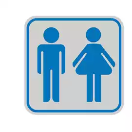 Targhetta adesiva pittogramma Toilette uomo donna 8,2x8,2cm Cartelli Segnalatori