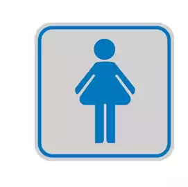 Targhetta adesiva pittogramma Toilette donna 8,2x8,2cm Cartelli Segnalatori