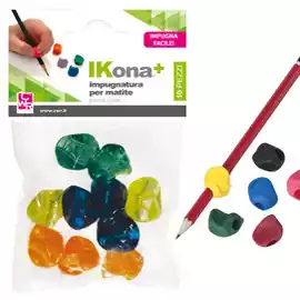 Impugnatura per matite gomma colori assortiti IKona+ conf. 10 pezzi