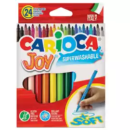 Pennarelli Joy punta 2,6mm colori assortiti lavabili Carioca scatola 24 pezzi
