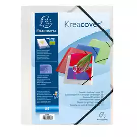 Cartella personalizzabile Kreacover con elastico PP 24x32cm bianco...